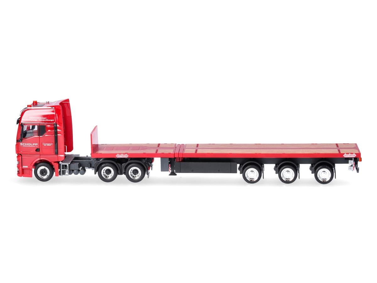 Herpa MAN TGX GX Tele Semitrailer Schlopp HA319508 HO Gauge