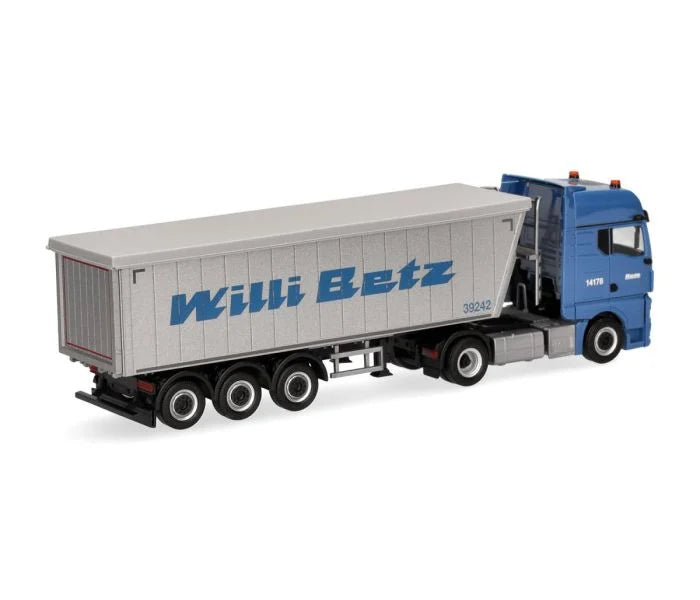 Herpa MAN TGL CC 3 Way Dump Truck Grey/Yellow HA319577 HO Gauge