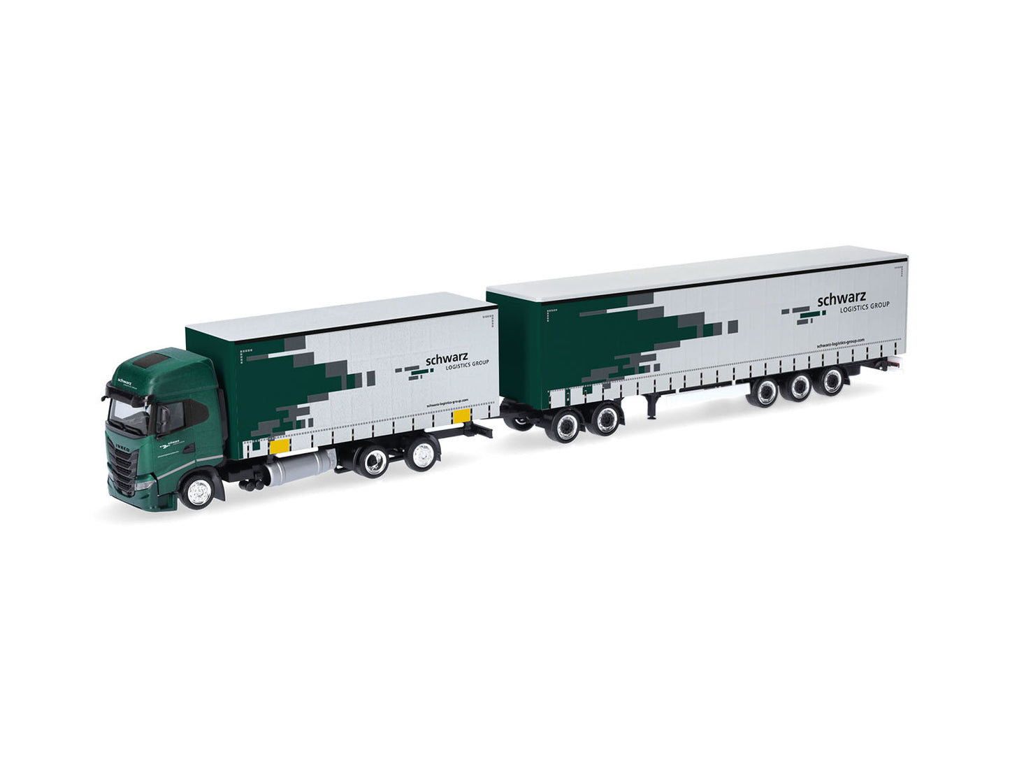 Herpa Iveco S-Way Curtain Canvas Semitrailer Spedition Schwarz HA319607 HO Gauge