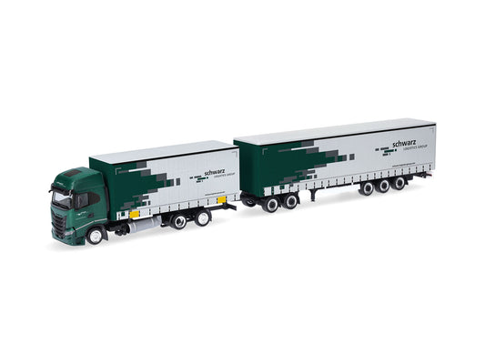 Herpa Iveco S-Way Curtain Canvas Semitrailer Spedition Schwarz HA319607 HO Gauge