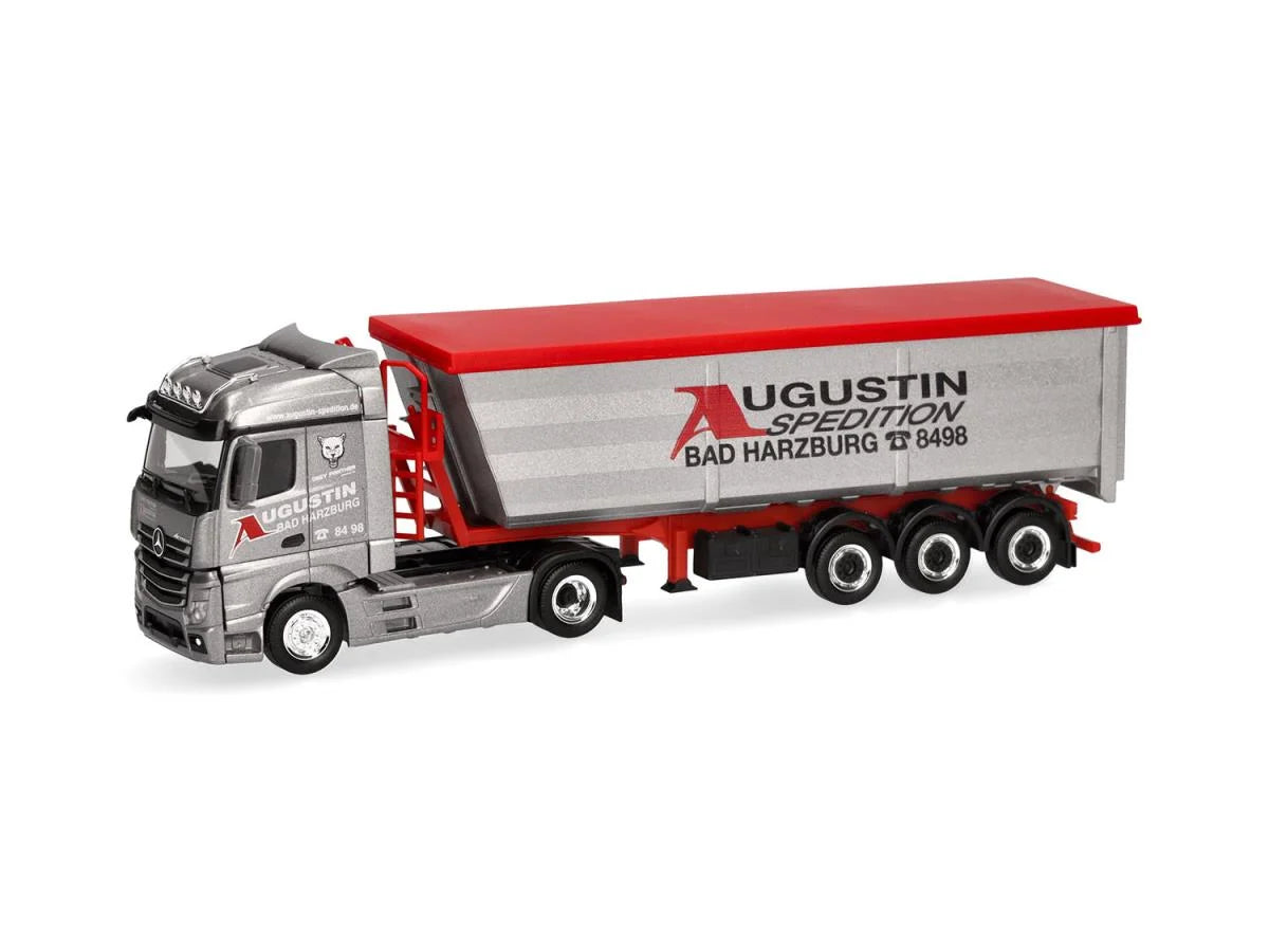 Herpa MB Actros Streamspace Steel Dump Semitrailer Augustin HA319614 HO Gauge