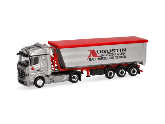 Herpa MB Actros Streamspace Steel Dump Semitrailer Augustin HA319614 HO Gauge