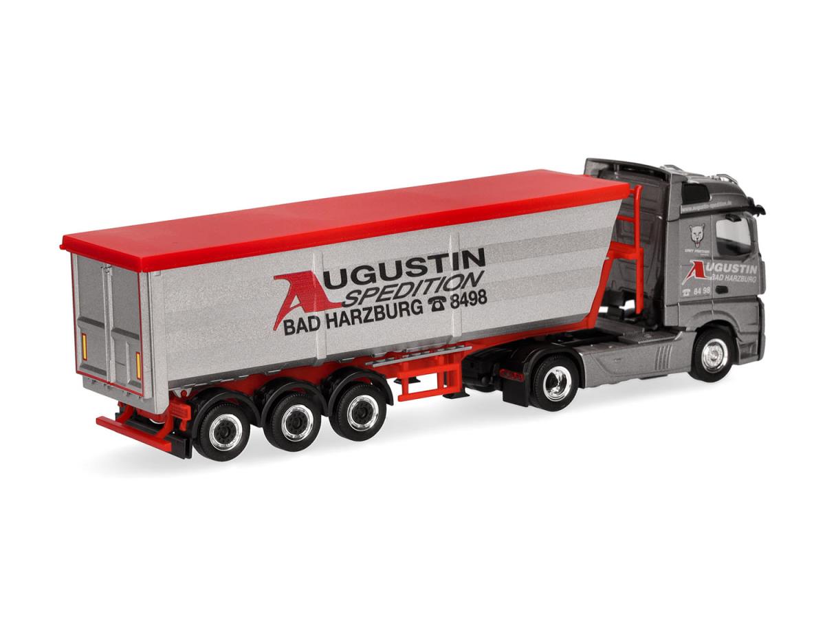 Herpa MB Actros Streamspace Steel Dump Semitrailer Augustin HA319614 HO Gauge
