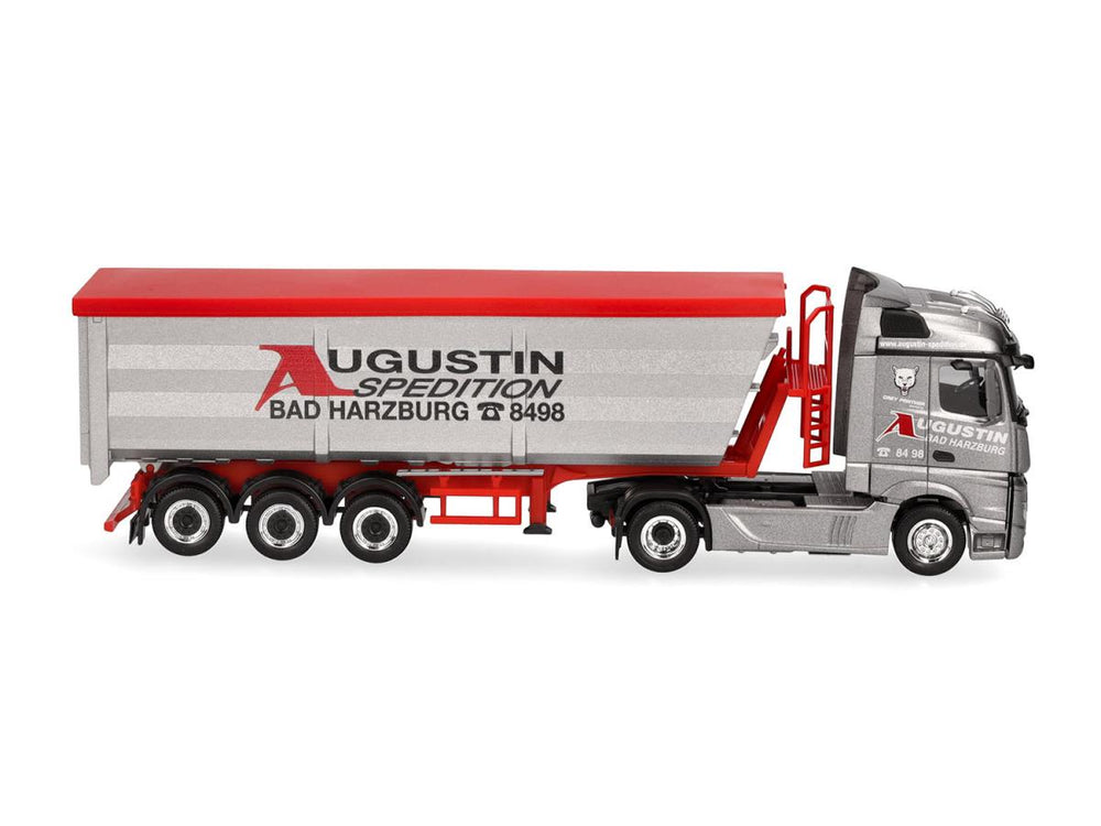 Herpa MB Actros Streamspace Steel Dump Semitrailer Augustin HA319614 HO Gauge