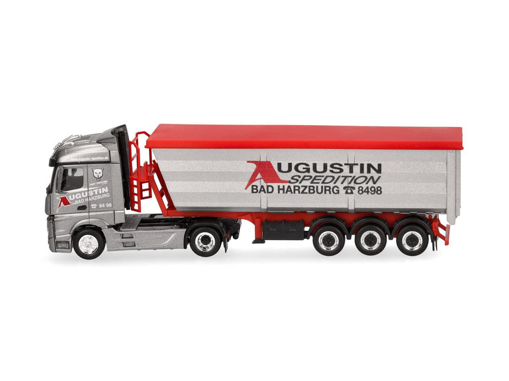 Herpa MB Actros Streamspace Steel Dump Semitrailer Augustin HA319614 HO Gauge