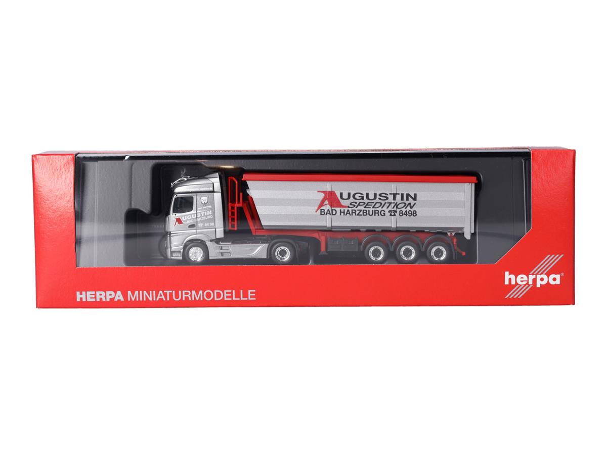 Herpa MB Actros Streamspace Steel Dump Semitrailer Augustin HA319614 HO Gauge