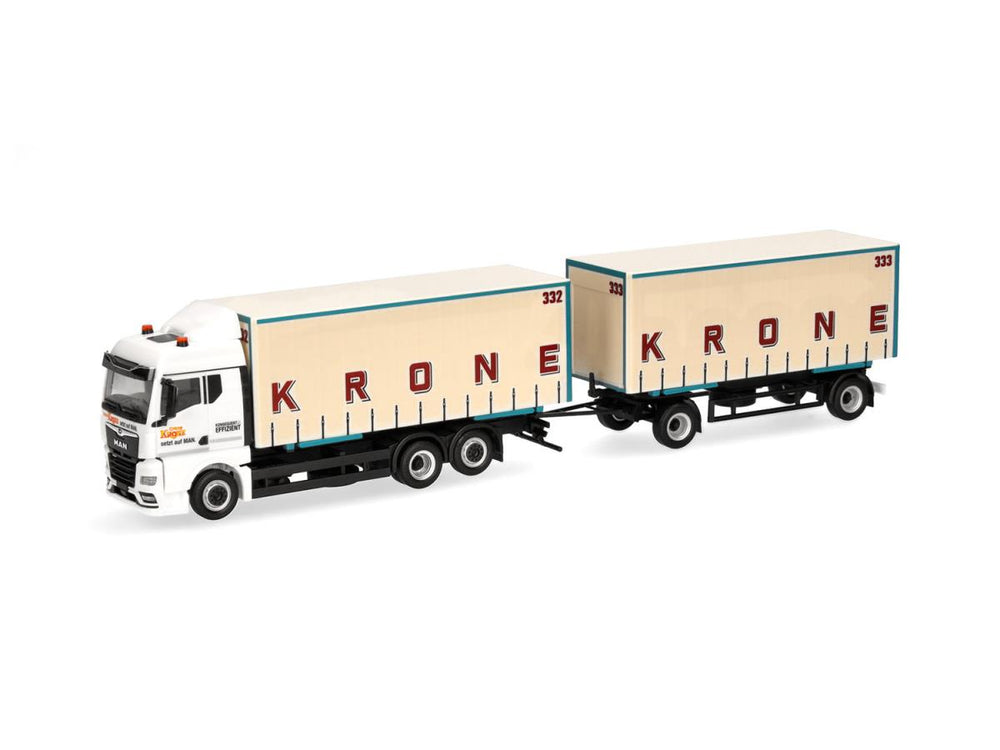 Herpa MAN TGX GM Interchangeable C/Canvas Trailer Circus Krone HA319652 HO Gauge