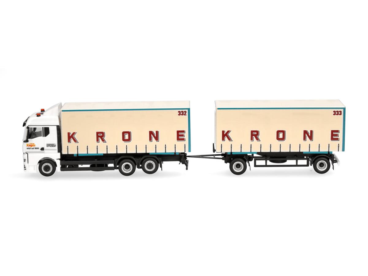 Herpa MAN TGX GM Interchangeable C/Canvas Trailer Circus Krone HA319652 HO Gauge