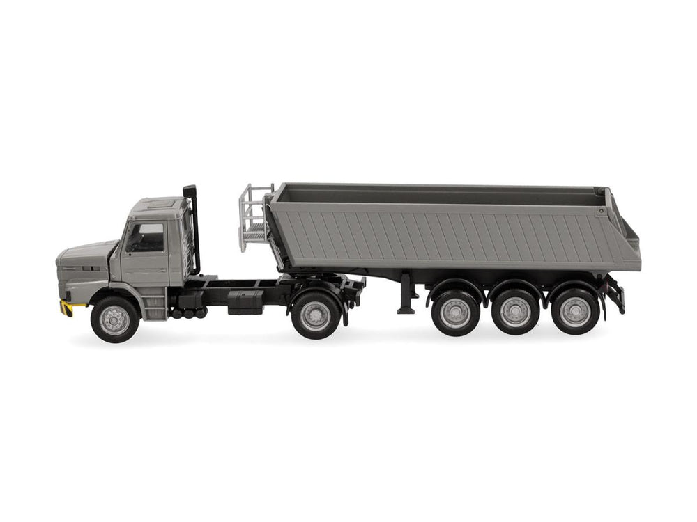 Herpa Scania Hauber Dump Semitrailer Grey/Yellow HA319713 HO Gauge
