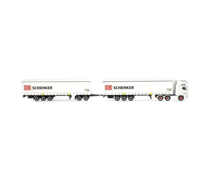 Herpa Scania CR 20 HD Curtain Canvas Dbl Trailer DB Schenker HA319720 HO Gauge