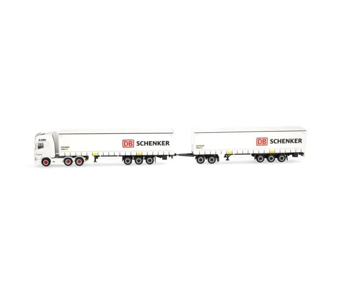 Herpa Scania CR 20 HD Curtain Canvas Dbl Trailer DB Schenker HA319720 HO Gauge