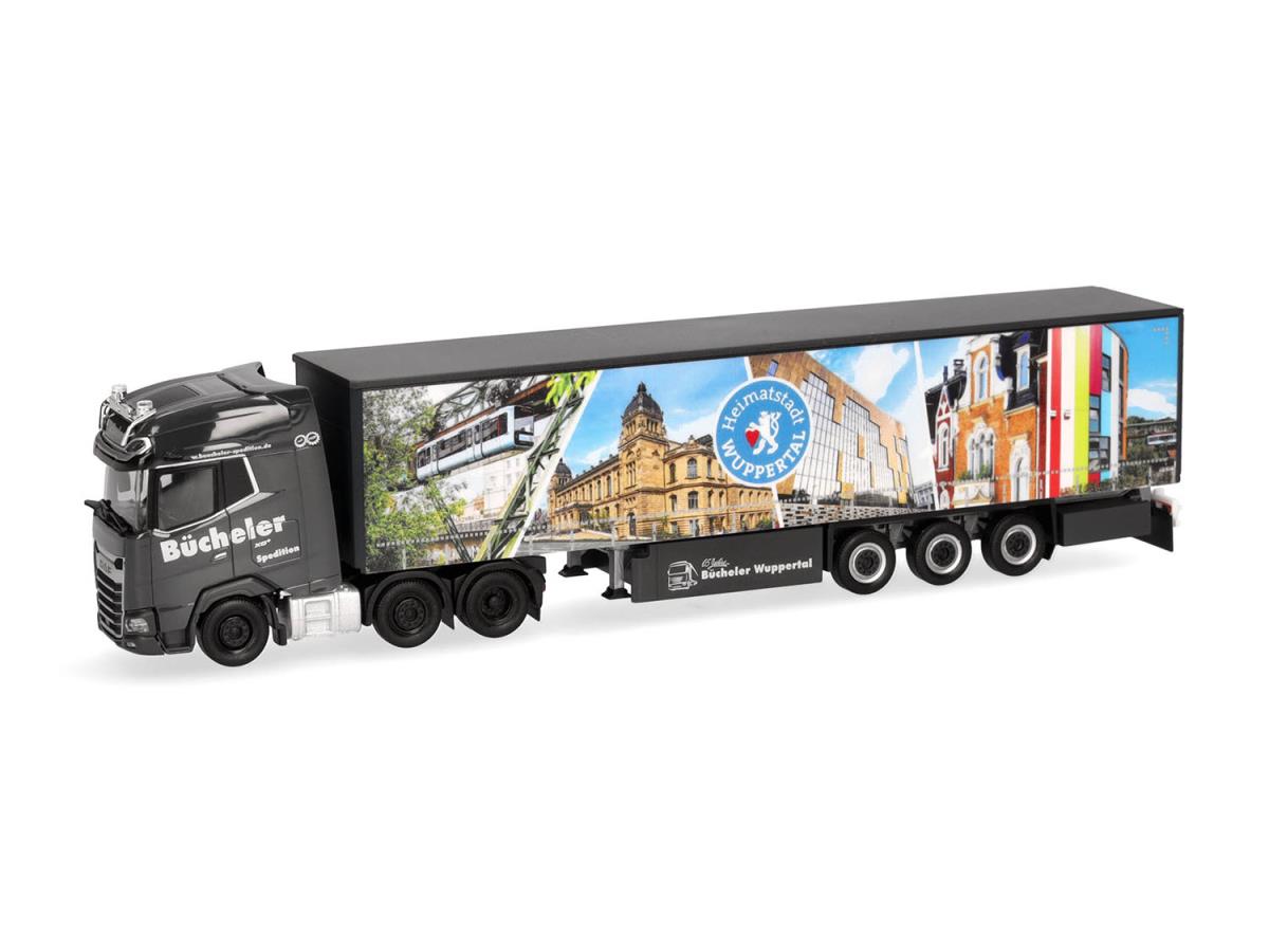 Herpa DAF XG+ 6x2 Curtain Canvas Semitrailer Bucheler HA319737 HO Gauge