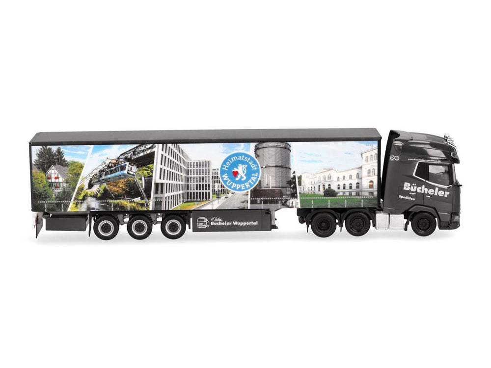 Herpa DAF XG+ 6x2 Curtain Canvas Semitrailer Bucheler HA319737 HO Gauge