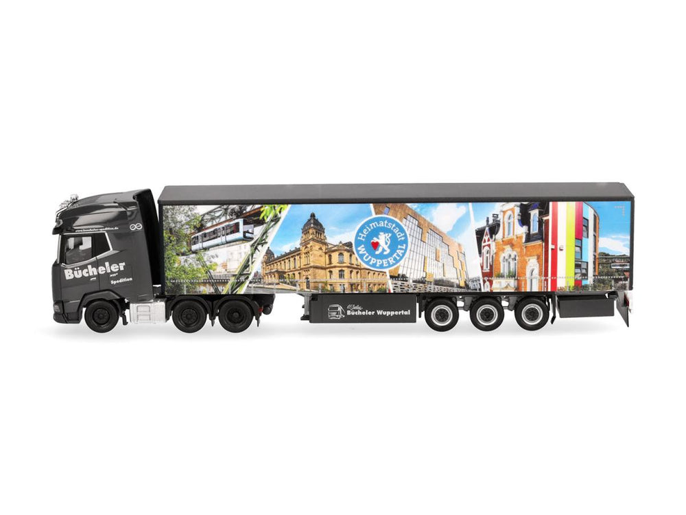 Herpa DAF XG+ 6x2 Curtain Canvas Semitrailer Bucheler HA319737 HO Gauge