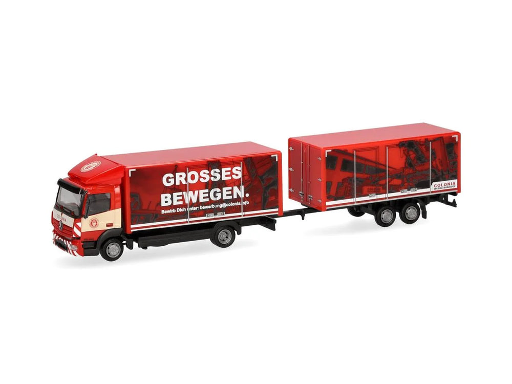 Herpa MB Atego 13 Box Trailer Colonia HA319744 HO Gauge