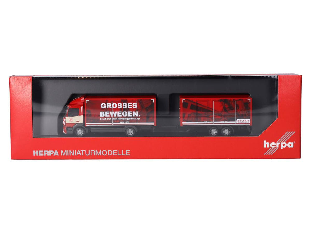 Herpa MB Atego 13 Box Trailer Colonia HA319744 HO Gauge