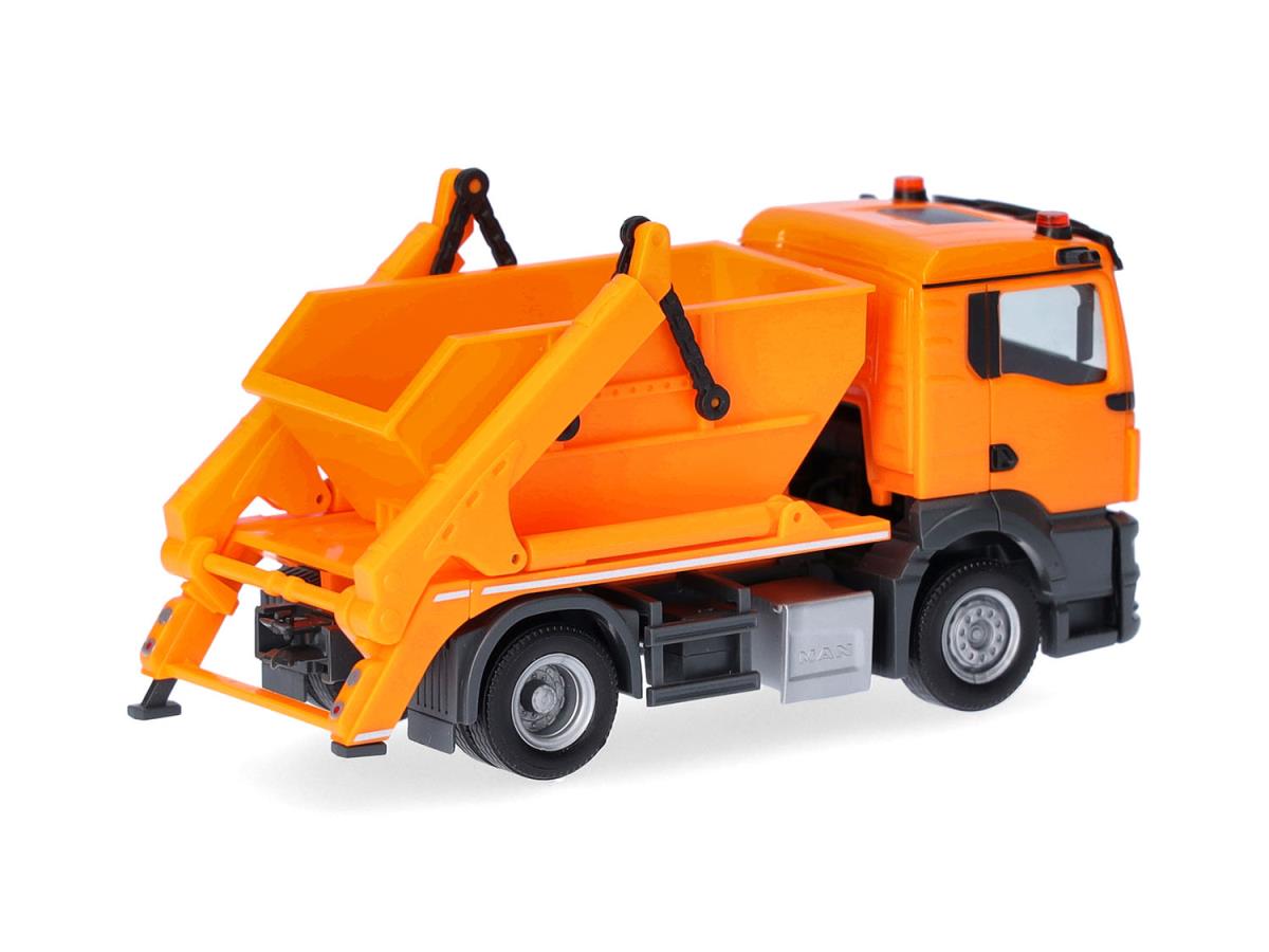 Herpa MAN TGS NN AK12 Skip Loader Municipal Orange HA319768 HO Gauge