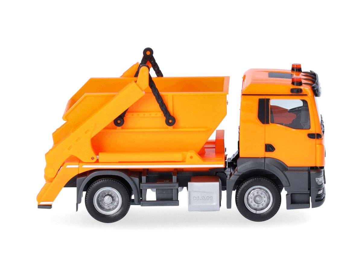 Herpa MAN TGS NN AK12 Skip Loader Municipal Orange HA319768 HO Gauge