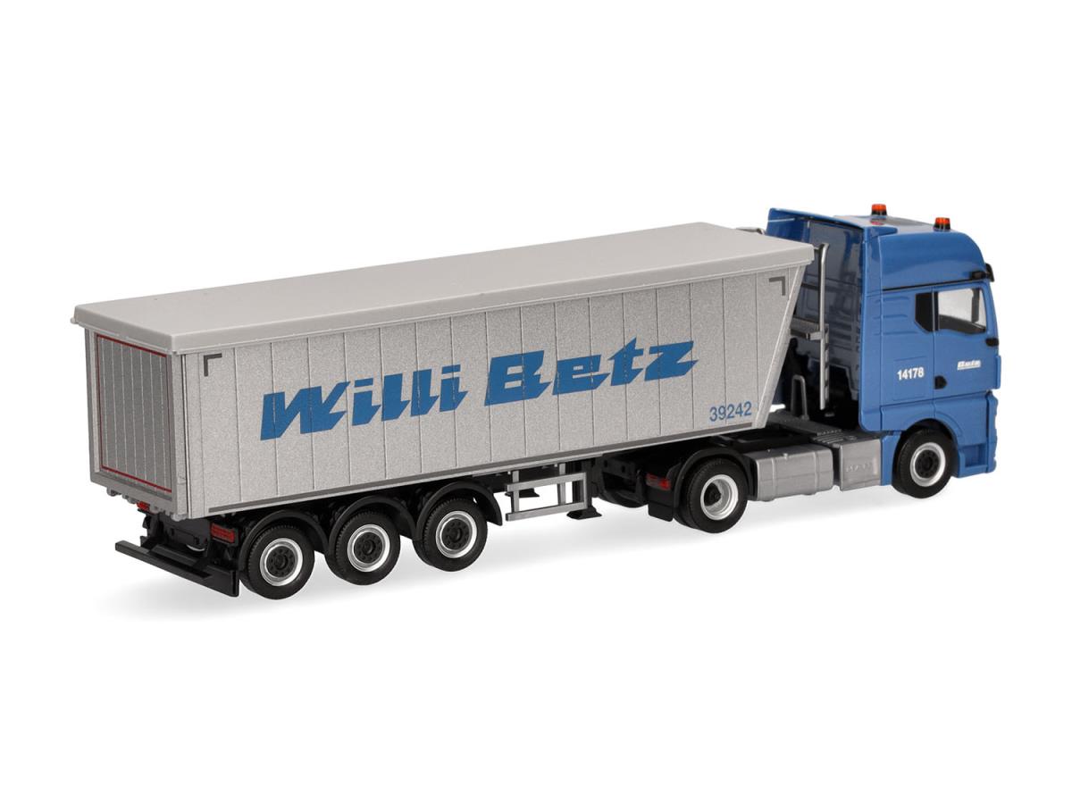 Herpa MAN TGX GX Stoffelliner Dump Body Semitrailer Willi Betz HA319775 HO Gauge