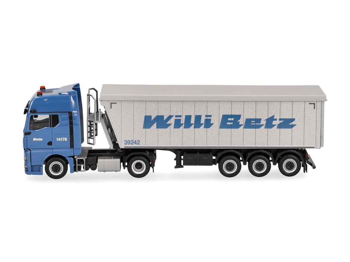 Herpa MAN TGX GX Stoffelliner Dump Body Semitrailer Willi Betz HA319775 HO Gauge