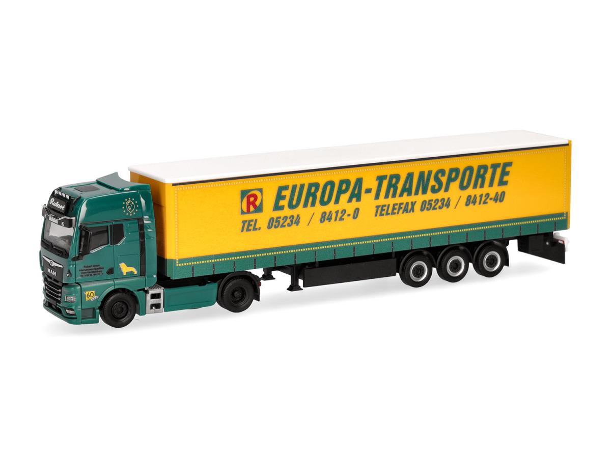 Herpa MAN TGX GX Curtain Canvas Semitraier Rubart Europa HA319874 HO Gauge