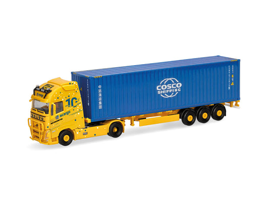 Herpa Volvo FH GL XL 2020 40ft Container Semitrailer Cosco HA319898 HO Gauge