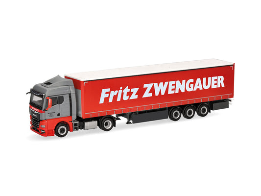 Herpa MAN TGX GM Curtain Canvas Semitrailer Fritz Zwengauer HA319911 HO Gauge
