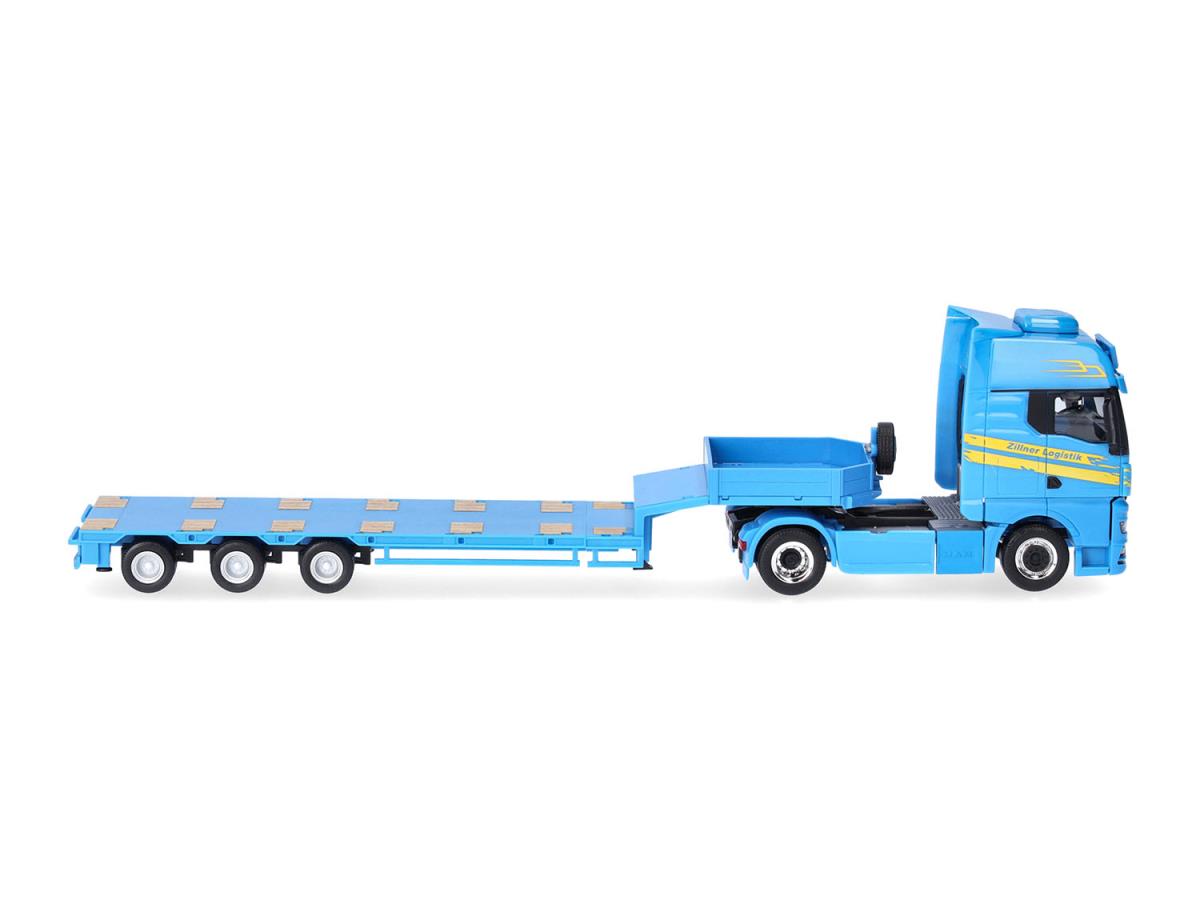 Herpa MAN TGX GX Semi Lowboy Semitrailer Zillner HA320047 HO Gauge