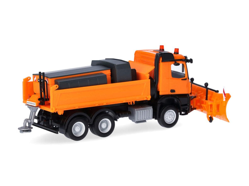 Herpa MB Arocs 18 M 3 Axle 3 Way Winter Weather Vehicle Orange HA320061 HO Gauge