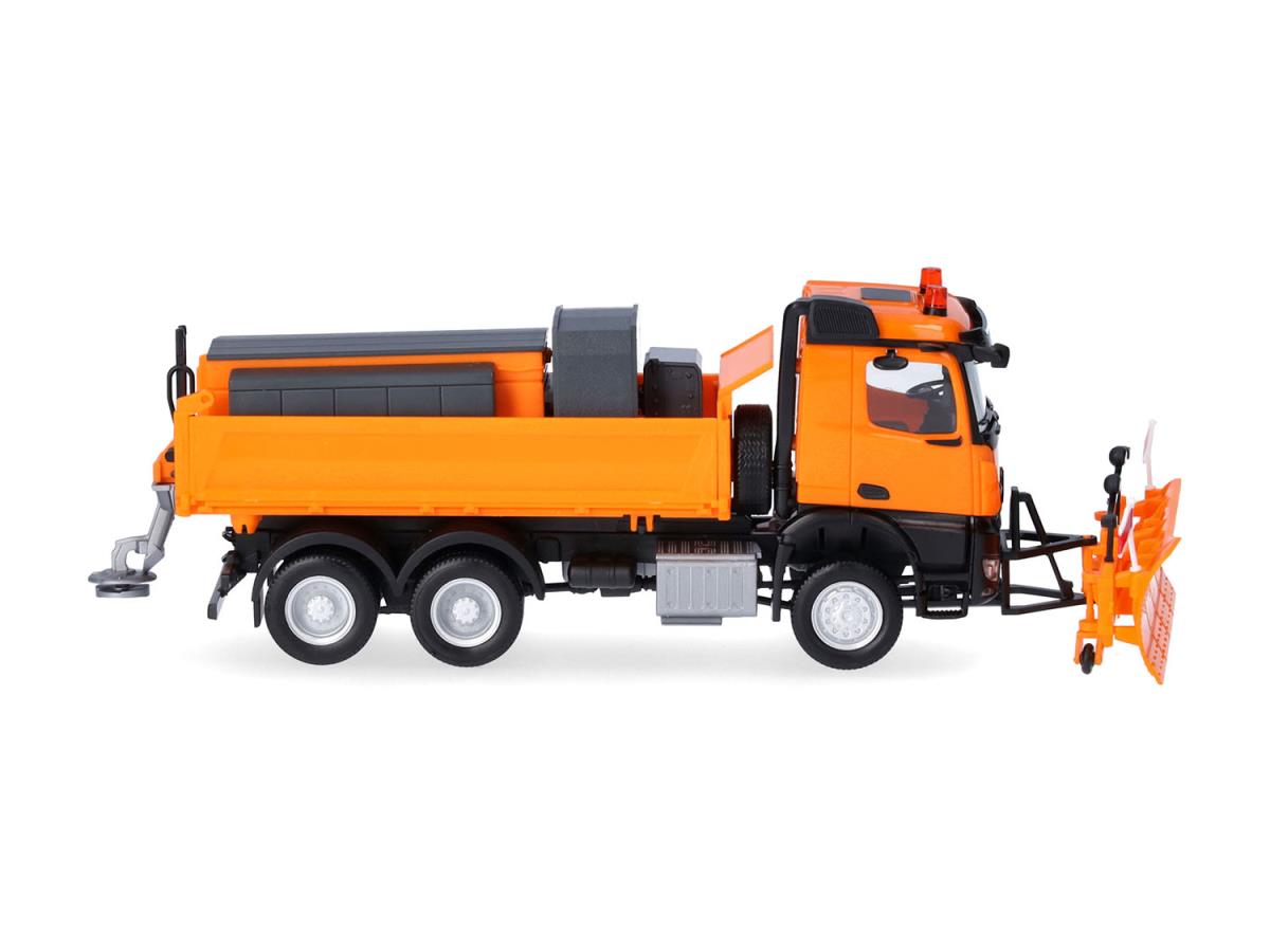 Herpa MB Arocs 18 M 3 Axle 3 Way Winter Weather Vehicle Orange HA320061 HO Gauge