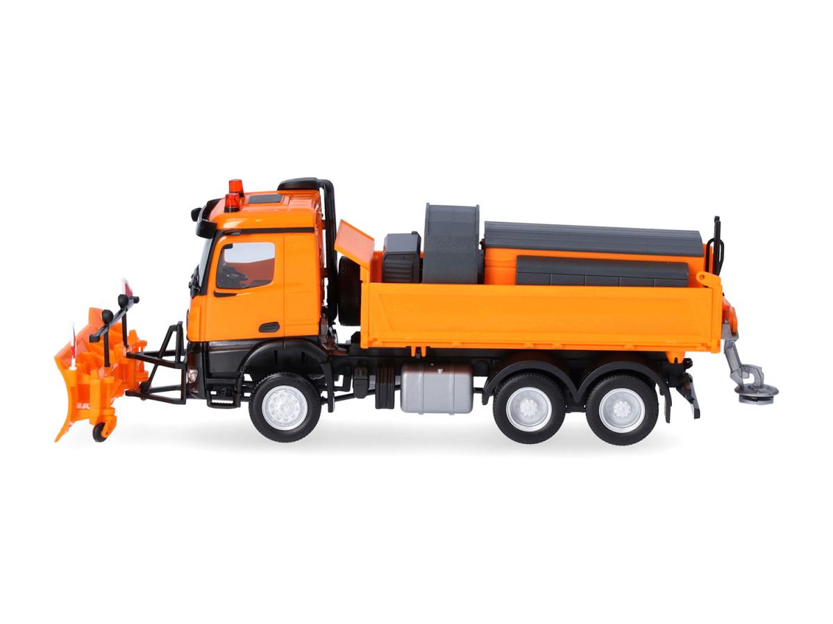 Herpa MB Arocs 18 M 3 Axle 3 Way Winter Weather Vehicle Orange HA320061 HO Gauge