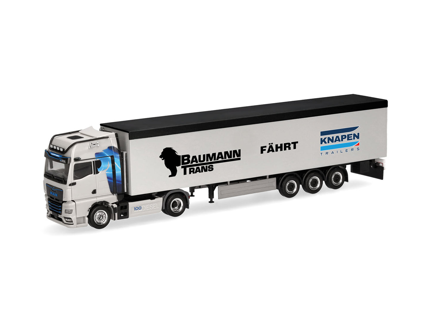 Herpa MAN TGX GX Walking Floor Semitrailer Baumann/Knapen HA320085 HO Gauge