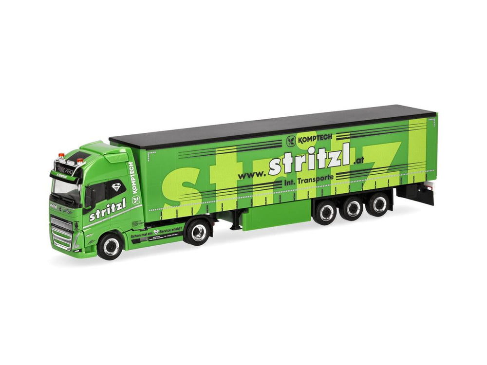 Herpa Volvo FH16 GL XL 2020 Curtain Canvas Semitrailer Stritzl HA320108 HO Gauge