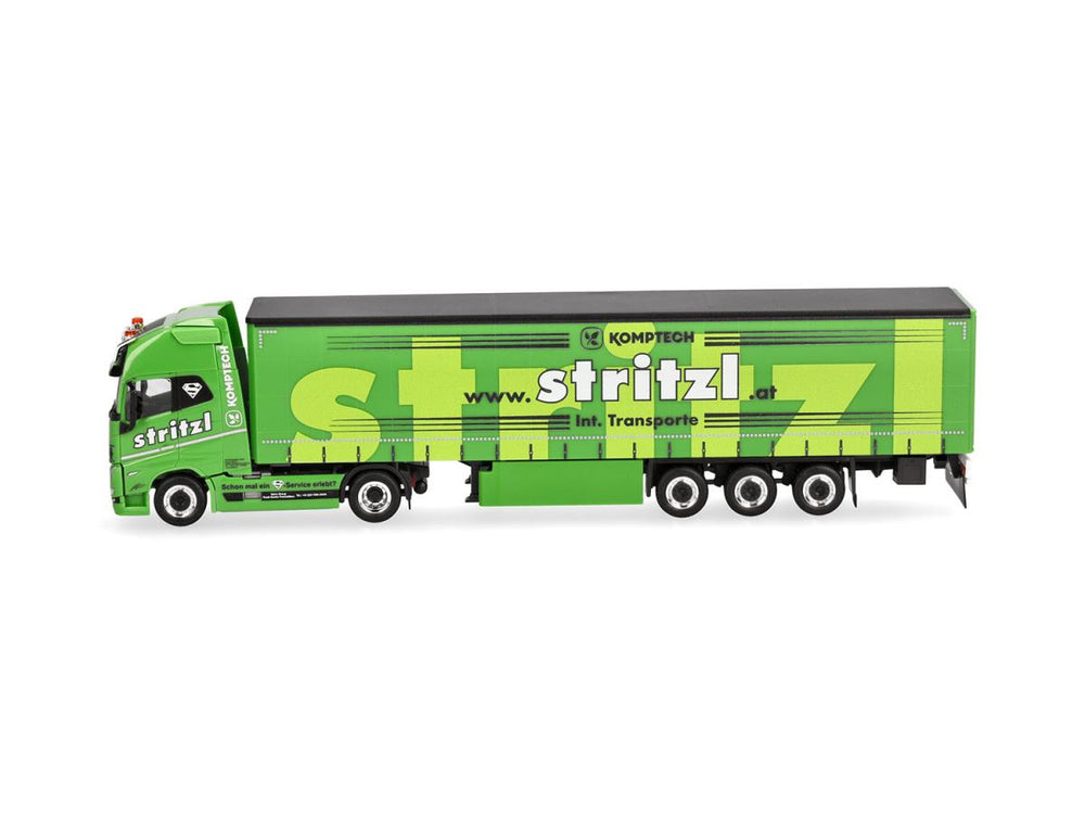 Herpa Volvo FH16 GL XL 2020 Curtain Canvas Semitrailer Stritzl HA320108 HO Gauge