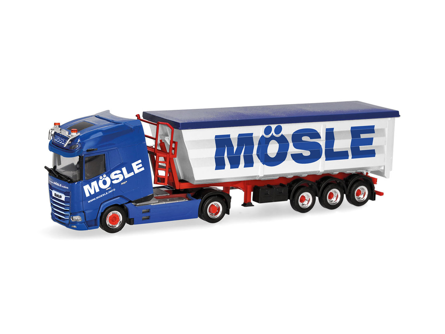 Herpa DAF XG+ Steel Dumper Semitrailer Mosle HA320153 HO Gauge