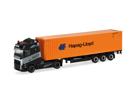 Herpa Volvo FJ GL 2020 40ft Container Semitrailer Hapag-Lloyd HA320382 HO Gauge