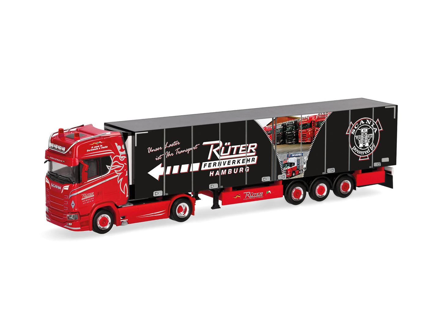 Herpa Scania CS 20 HD Refrigerated Box Semitrailer Ruter HA320689 HO Gauge