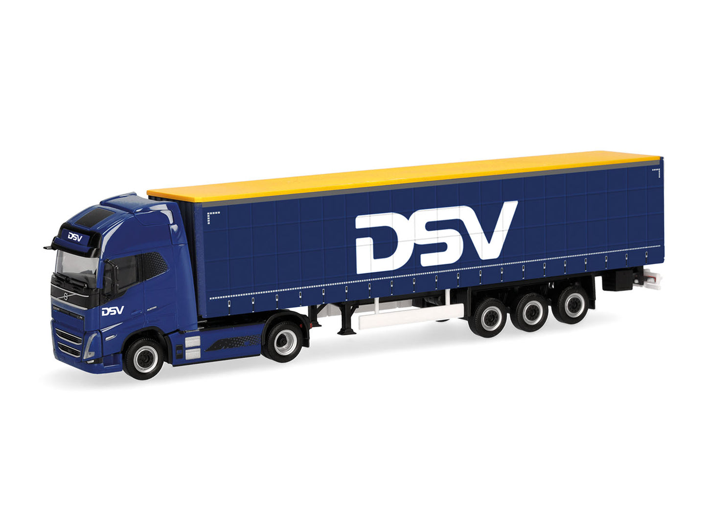 Herpa Volvo FH GL XL 2020 Curtain Canvas Semitrailer DSV HA320818 HO Gauge