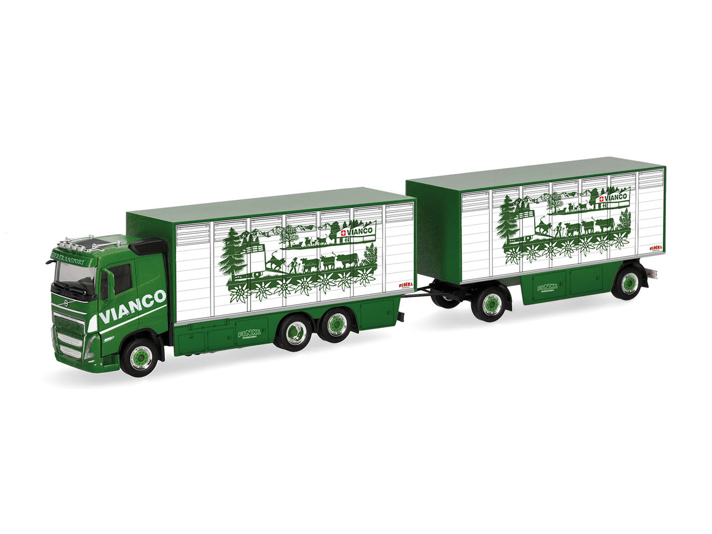 Herpa Volvo FH GL FD 2020 Livestock Trailer Vianco HA320832 HO Gauge