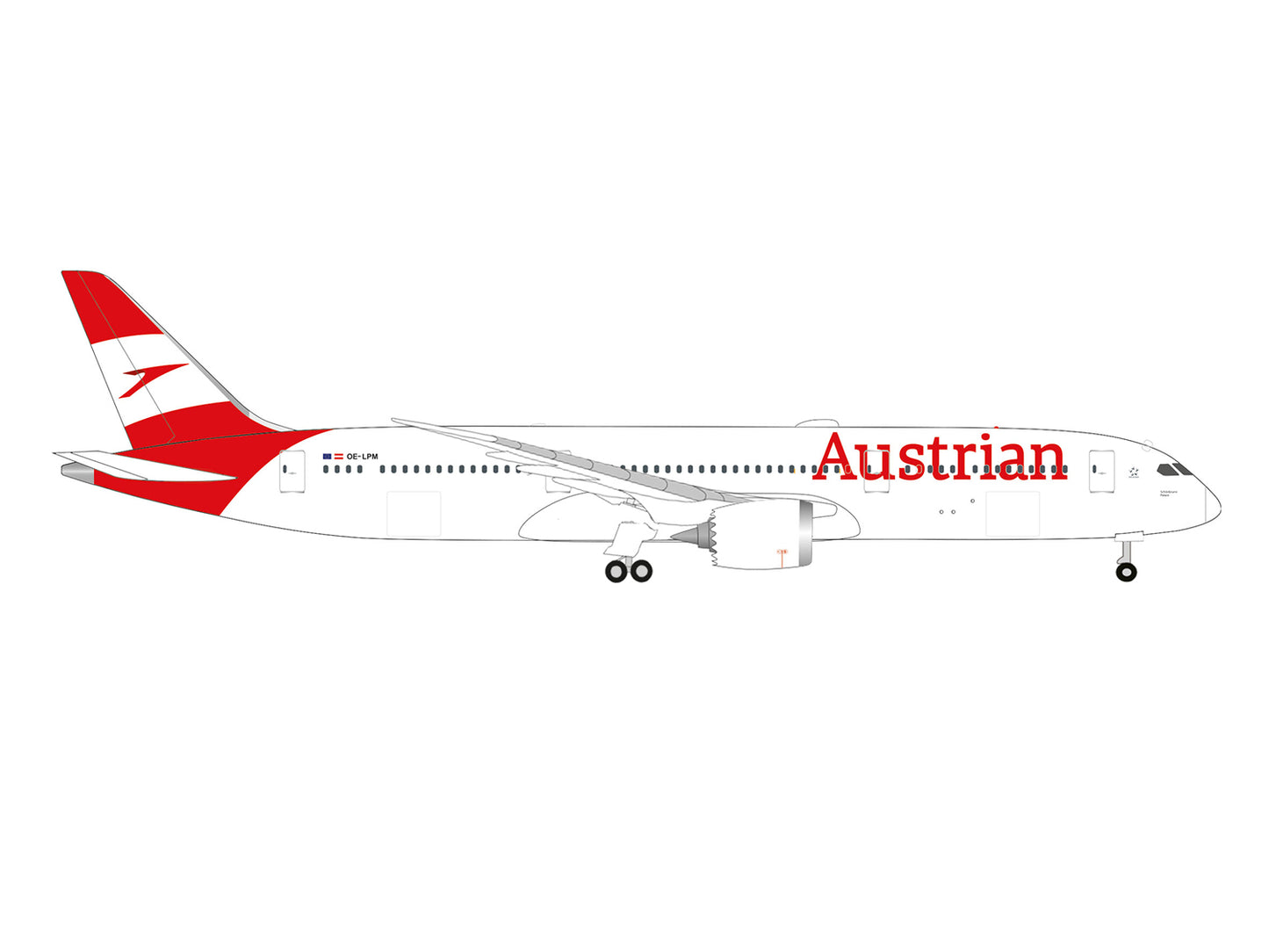 Herpa Boeing 787-9 Dreamliner Austrian Airlines OE-LPM (1:500) HA537834