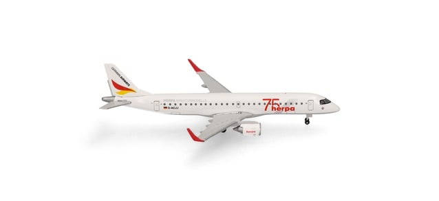 Herpa 537940 Embraer E190 German Airways Herpa 75 Years D-ACJJ (1:500) HO Gauge