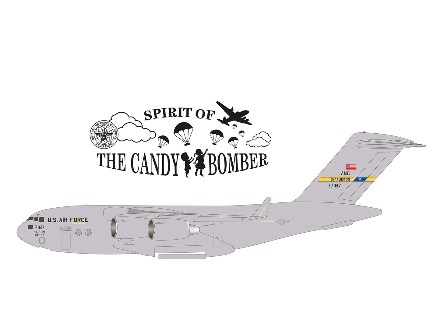 Herpa Boeing C-17A Globemaster III US Air Force 07-7187 (1:500) HA537964