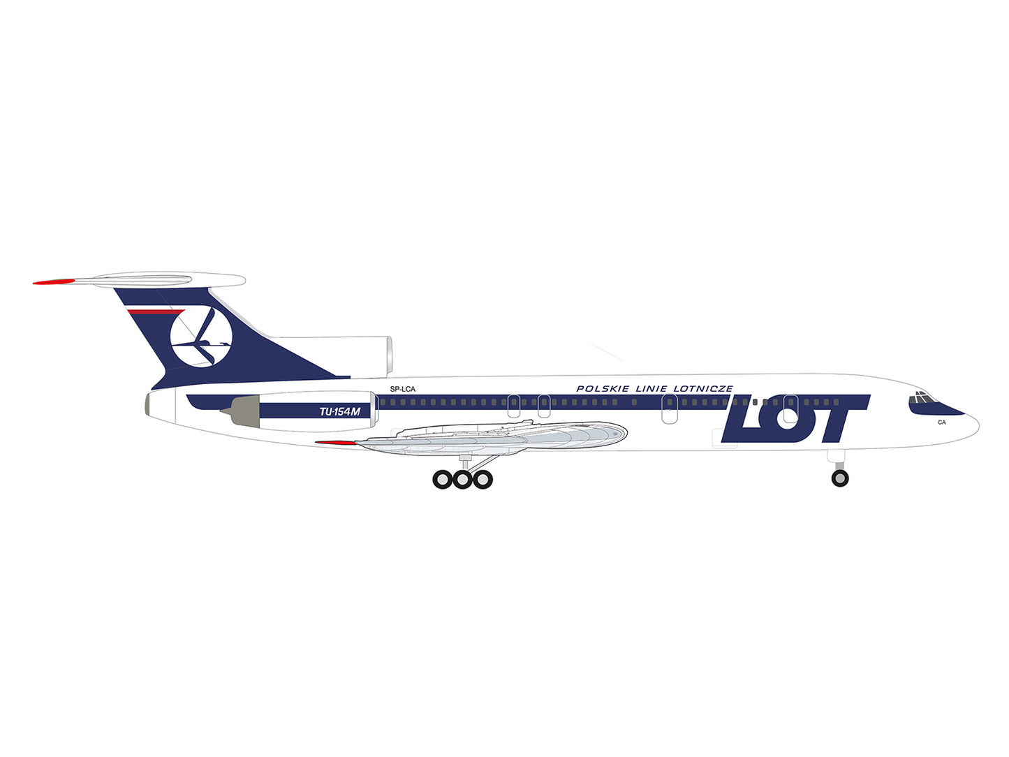 Herpa Tuploev TU-154M LOT Polish Airlines SP-LCA (1:500) HA538121