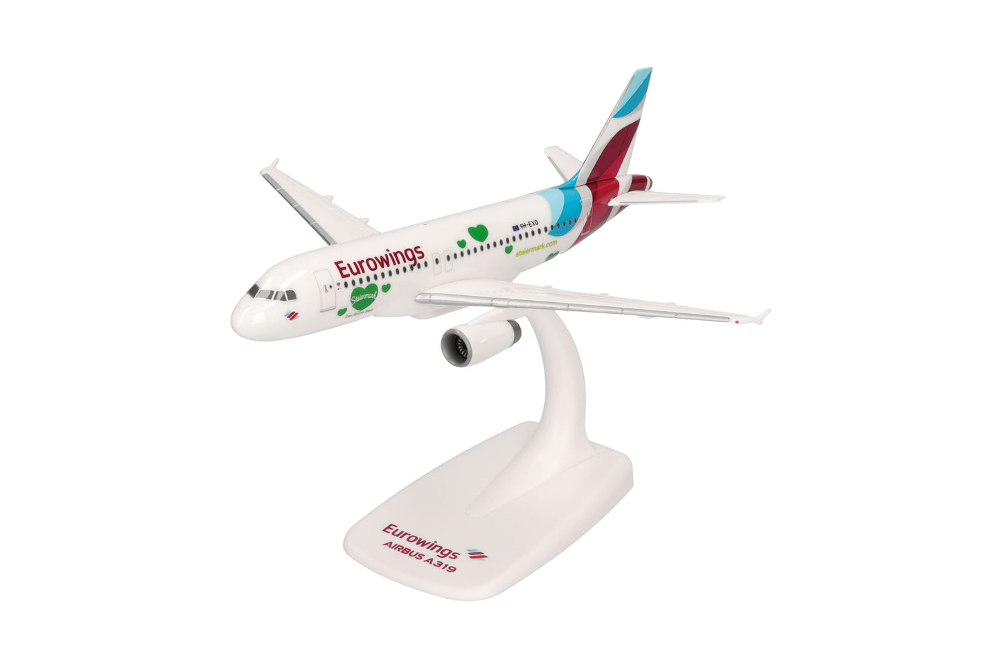 Herpa 614375 Snapfit Airbus A319 Eurowings Steiemark 9H-EXQ (1:200) HO Gauge