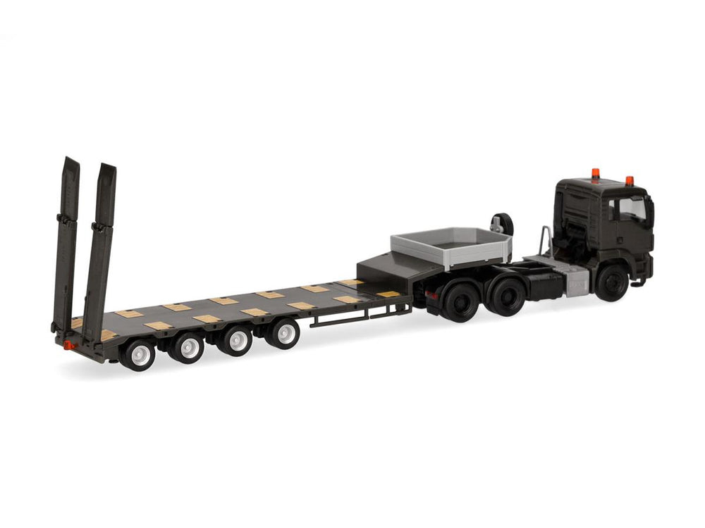 Herpa Military MAN TGS M 3 Axle Rigid Trailer w/Lowboy Trailer HA747233 HO Gauge