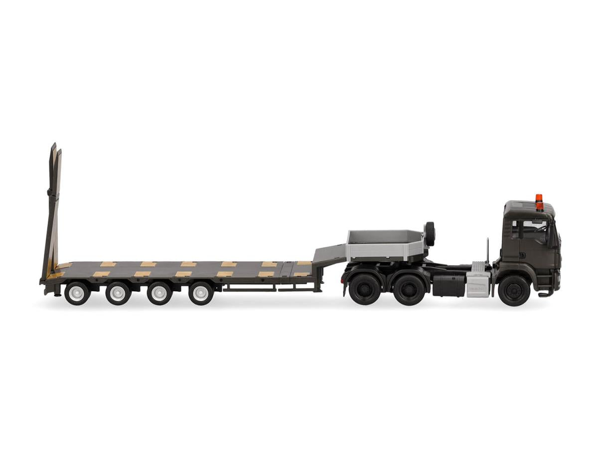 Herpa Military MAN TGS M 3 Axle Rigid Trailer w/Lowboy Trailer HA747233 HO Gauge