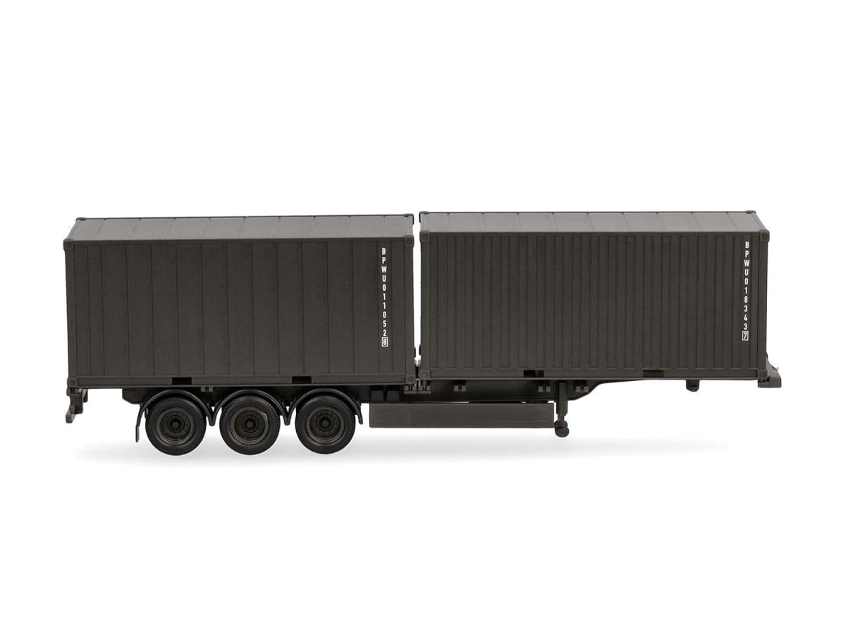 Herpa Military 3 Axle Trailer w/2x20ft Container Load HA747240 HO Gauge