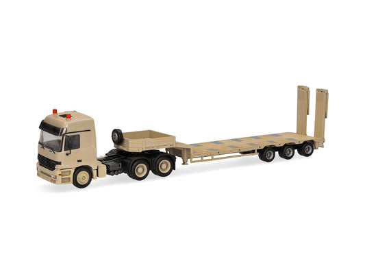 Herpa Military MB Actros L Semi Lowboy Semitrailer Sand Beige HA747271 HO Gauge