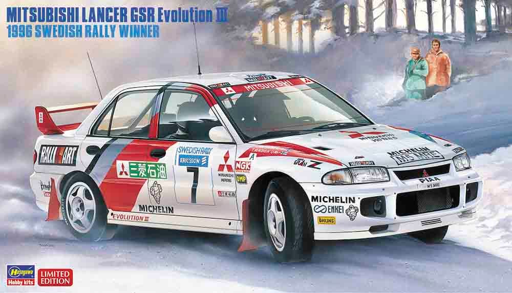 Hasegawa 20407 1996 Mitsubishi Lancer GSR Evolution III Winner 1:24 Model Kit