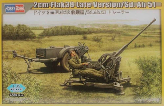 Hobby Boss 80148 2cm Flak 38 Late Version 1:35 Military Vehicle Kit